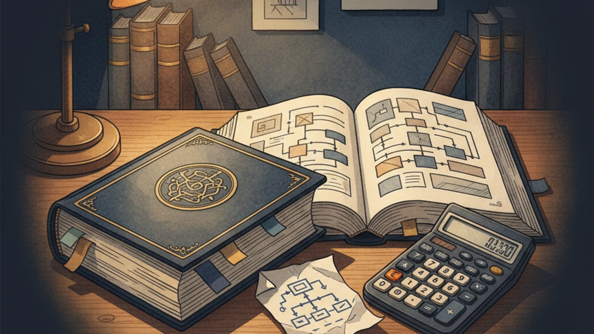 労働法と社会保険の条文・資料を使った社労士試験の学習をイメージしたイラスト